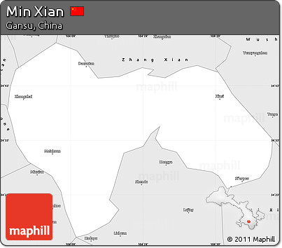 Silver Style Simple Map of Min Xian
