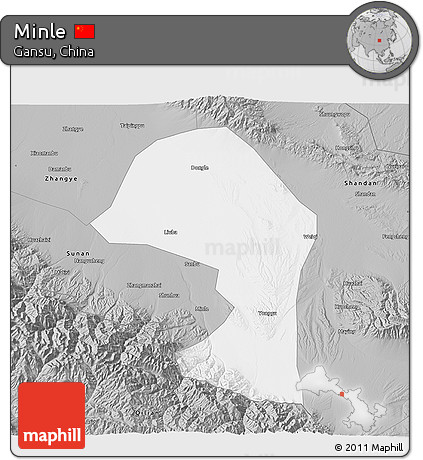 Gray 3D Map of Minle