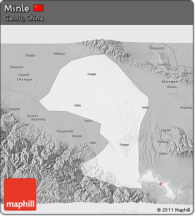 Gray 3D Map of Minle