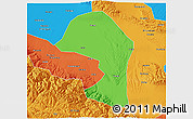 Political 3D Map of Minle