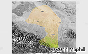 Satellite 3D Map of Minle, desaturated