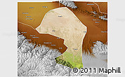 Satellite 3D Map of Minle, physical outside