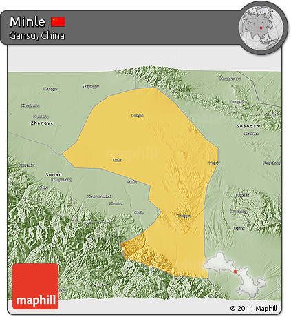 Savanna Style 3D Map of Minle