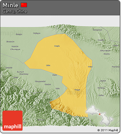 Savanna Style 3D Map of Minle