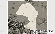 Shaded Relief 3D Map of Minle, darken