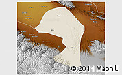 Shaded Relief 3D Map of Minle, physical outside
