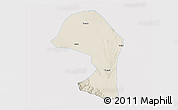 Shaded Relief 3D Map of Minle, single color outside