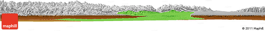 Political Horizon Map of Minle, physical outside