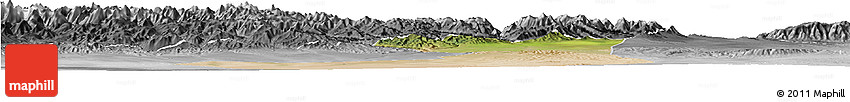 Satellite Horizon Map of Minle, desaturated
