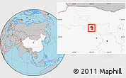 Gray Location Map of Minle, highlighted country