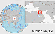 Gray Location Map of Minle, highlighted parent region
