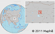 Gray Location Map of Minle