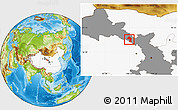 Physical Location Map of Minle, highlighted country, highlighted parent region