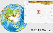 Physical Location Map of Minle, highlighted country