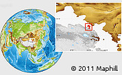 Physical Location Map of Minle, highlighted parent region