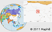 Political Location Map of Minle, highlighted country