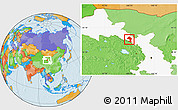 Political Location Map of Minle, highlighted parent region