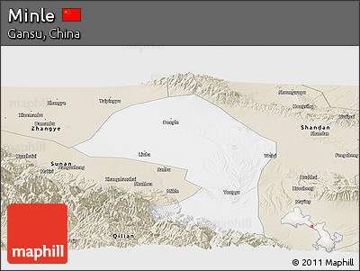 Classic Style Panoramic Map of Minle