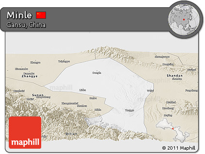 Classic Style Panoramic Map of Minle
