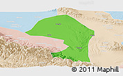 Political Panoramic Map of Minle, lighten
