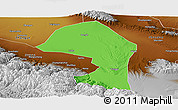 Political Panoramic Map of Minle, physical outside