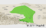Political Panoramic Map of Minle, shaded relief outside