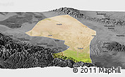 Satellite Panoramic Map of Minle, darken, desaturated