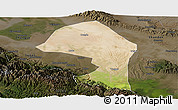 Satellite Panoramic Map of Minle, darken