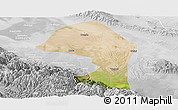 Satellite Panoramic Map of Minle, lighten, desaturated