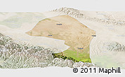 Satellite Panoramic Map of Minle, lighten