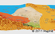 Satellite Panoramic Map of Minle, political outside
