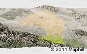 Satellite Panoramic Map of Minle, semi-desaturated