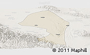 Shaded Relief Panoramic Map of Minle, lighten