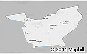 Gray 3D Map of Minqin, single color outside