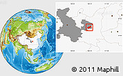 Physical Location Map of Ning Xian, highlighted country, highlighted parent region