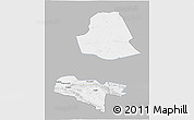 Gray 3D Map of Subei, single color outside