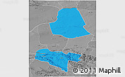 Political 3D Map of Subei, desaturated