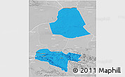 Political 3D Map of Subei, lighten, desaturated