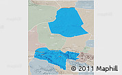 Political 3D Map of Subei, lighten, semi-desaturated