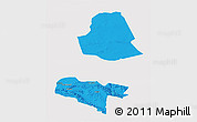 Political 3D Map of Subei, single color outside