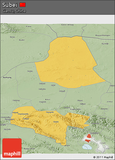 Savanna Style 3D Map of Subei