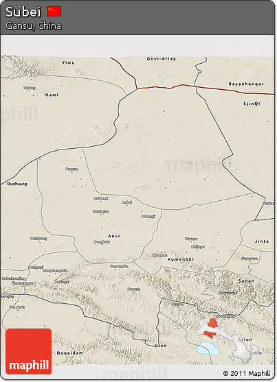 Shaded Relief 3D Map of Subei