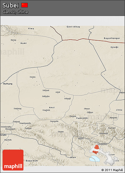 Shaded Relief 3D Map of Subei