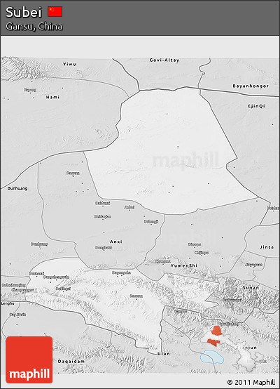 Silver Style 3D Map of Subei