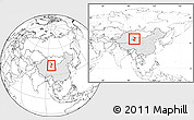 Blank Location Map of Subei, highlighted country, within the entire country