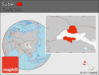 Gray Location Map of Subei, highlighted parent region