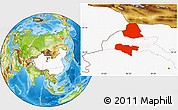 Physical Location Map of Subei, highlighted country