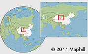 Savanna Style Location Map of Subei, highlighted country, within the entire country
