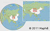 Savanna Style Location Map of Subei, highlighted country, highlighted parent region, within the entire country