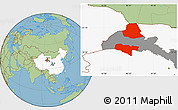 Savanna Style Location Map of Subei, highlighted country, highlighted parent region